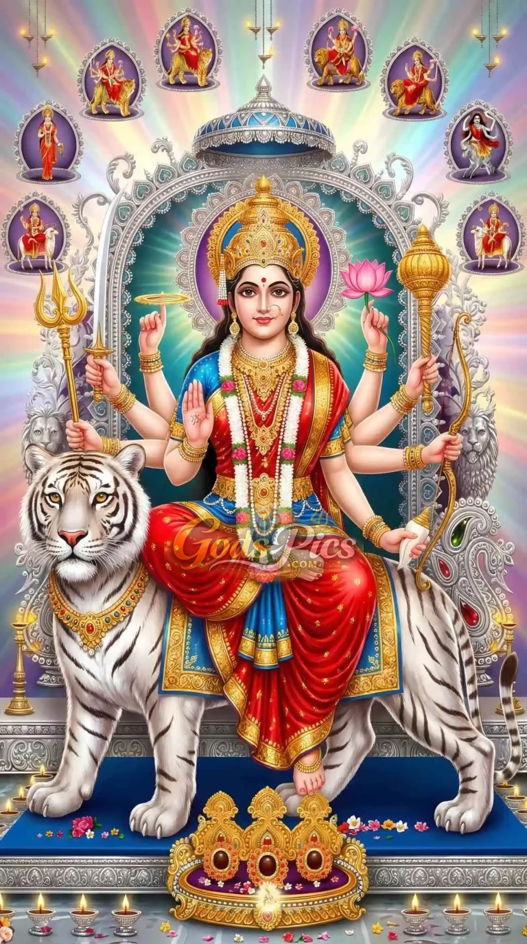Maa Durga Marble Theme 4K HD Wallpaper (2 Images)
