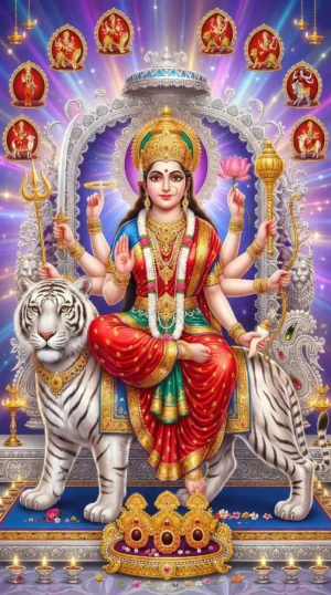 Maa Durga Marble Theme Full 4K HD Wallpaper Download