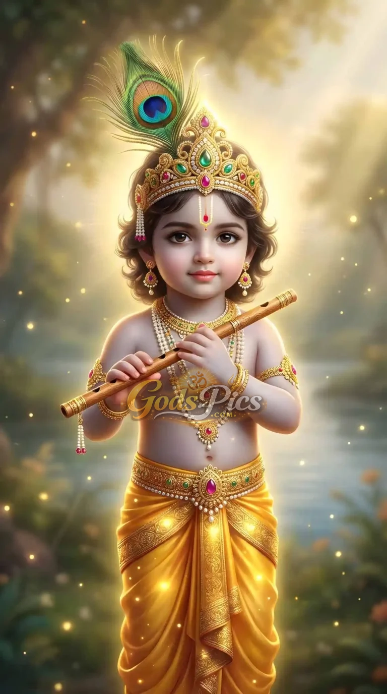 Lord Krishna Playing Flute Free HD Wallpaper Download