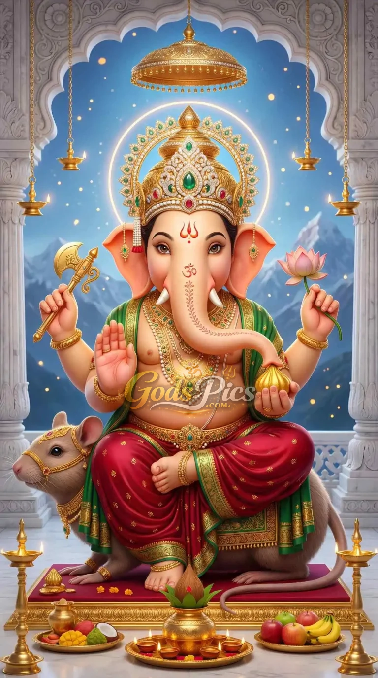 Lord Ganesha 4K HD Marble Wallpaper (2 Images)