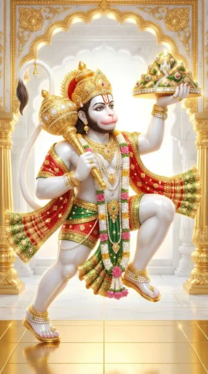 Lord Hanuman Lifting Sanjeevani 4K Wallpaper