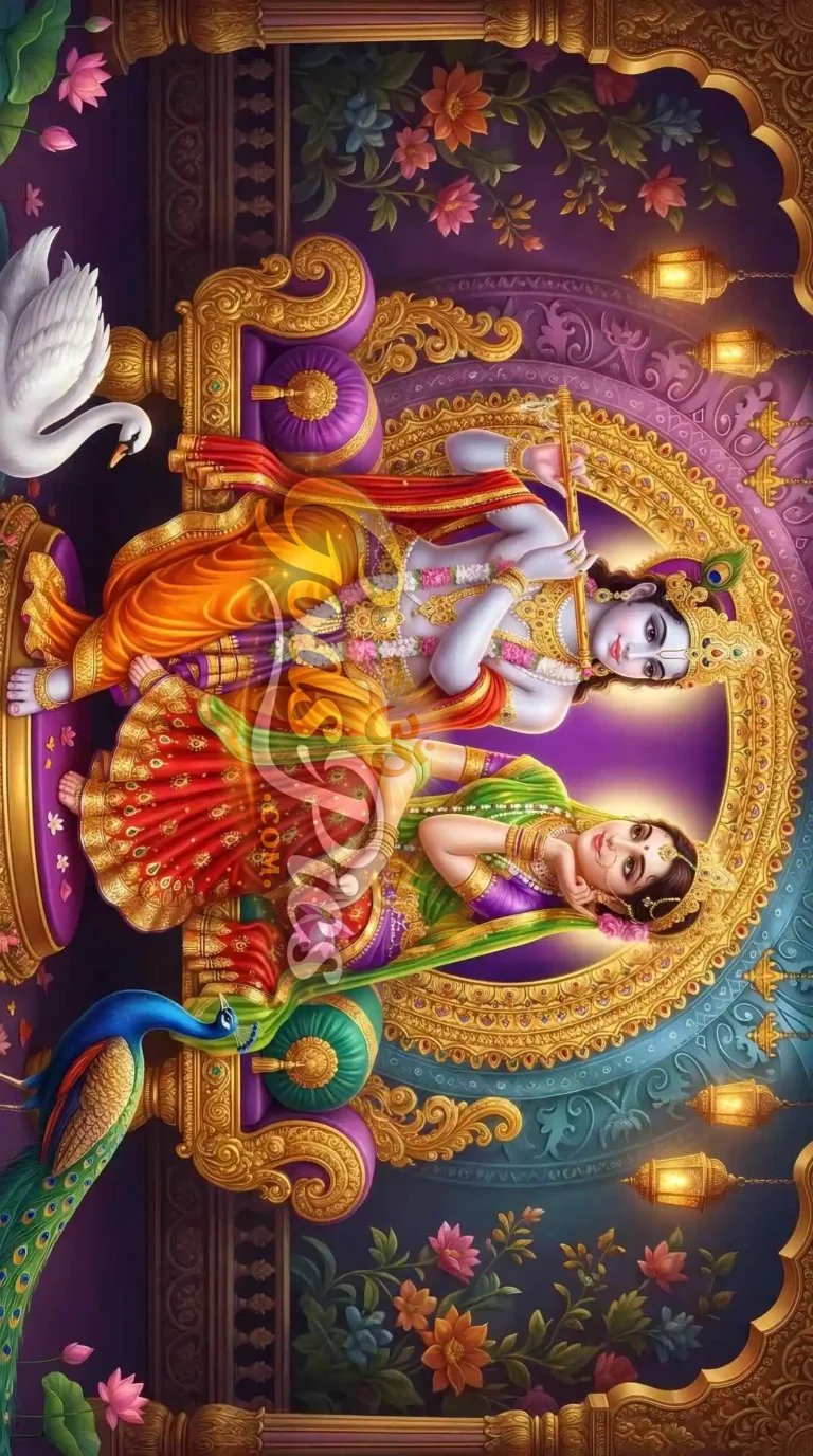 Lord Krishna & Radha 4K Printing Wallpaper (2 Images)