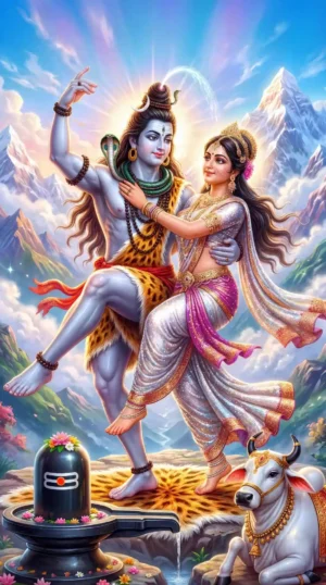 Lord Shiva and Goddess Parvati 4K Wallpaper