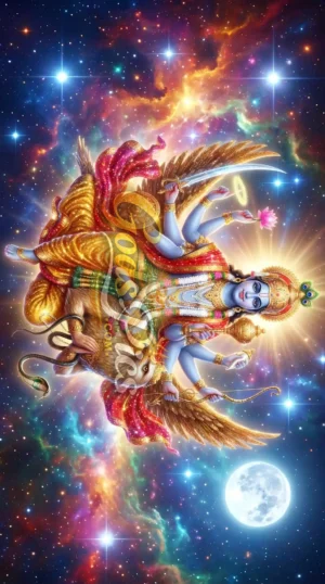 Lord Vishnu Lakshmi on Garuda HD Wallpaper Download