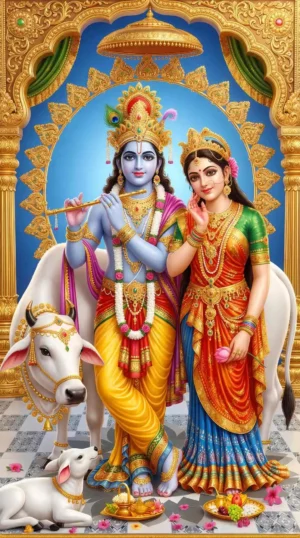 Lord Krishna And Radha Beautiful 4K HD Wallpaper Download