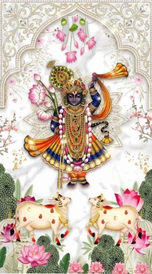 Shreenathji Pichwai 4K HD Wallpaper with Traditional Nathdwara Art