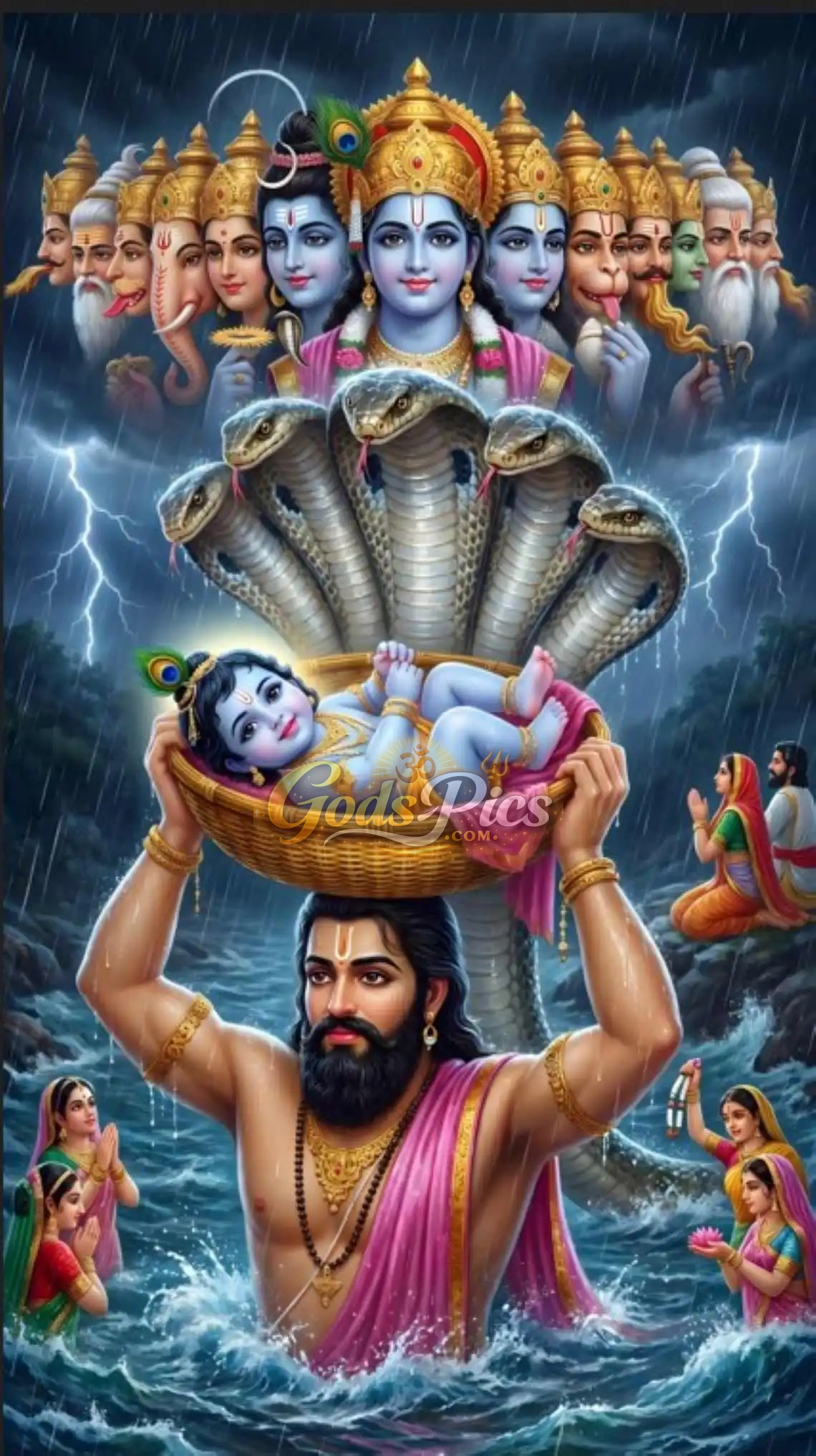 Baby Lord Krishna with Vasudeva Ultra HD Wallpaper Download 1 Baby Lord Krishna with Vasudeva Ultra HD Wallpaper Download