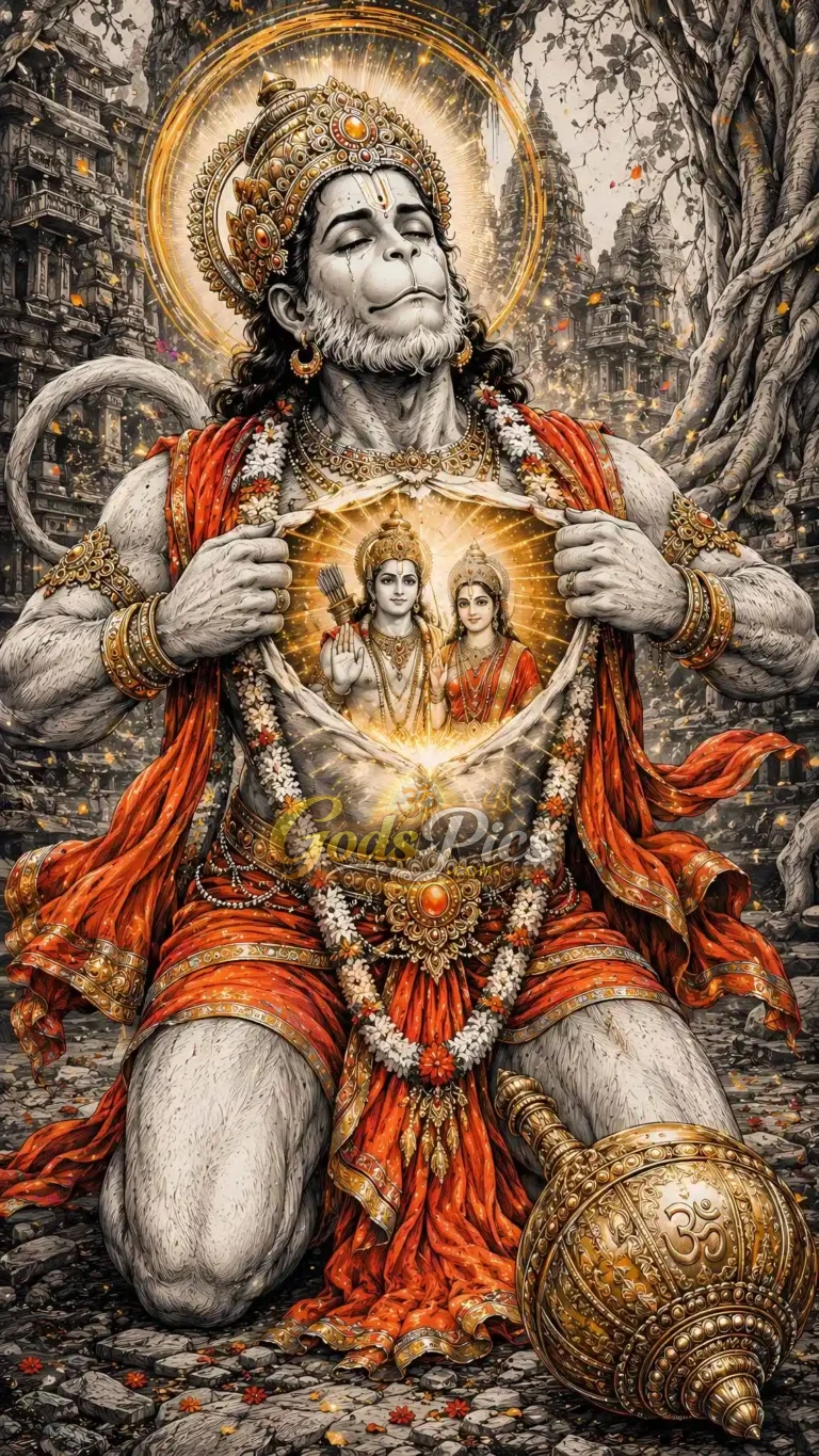 Hanuman Showing Ram Sita in Heart 4K Download