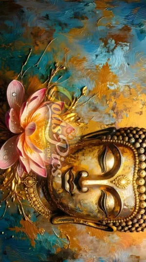 Lord Buddha Best Quality 8K Painting Wallpaper