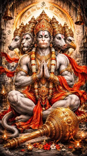 Lord Hanuman Powerful Meditation Painting Wallpaper