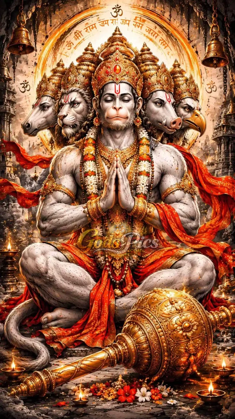 Lord Hanuman Powerful Meditation Painting Wallpaper