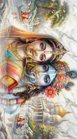 Lord Krishna And Radha Best Printing 8K Image