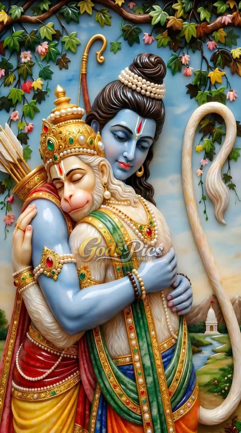 Lord Ram & Hanuman Ji Milan  8K Image