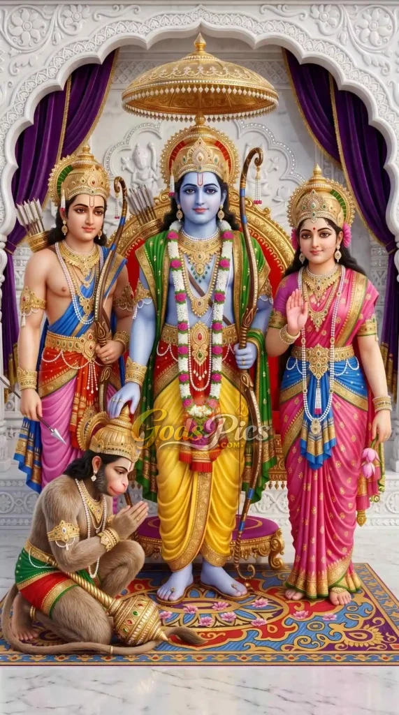 Lord Ram Sita & Hanuman Ji HD Wallpaper (2 Images)