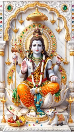 Lord Shiva Beautiful Marble 4K HD Wallpaper