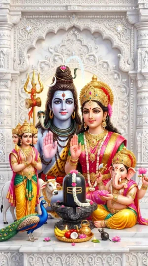 Lord Shiva Family 8K HD Marble Background (2 Images) Lord Shiv Ji HD 8K Wallpaper Free Download