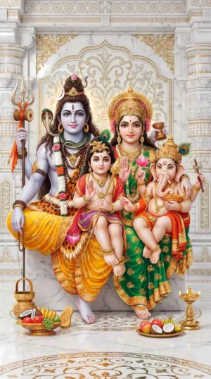 Beautiful Digital Art Lord Shiva Family 8K Wallpaper Mahashivratri Wallpaper