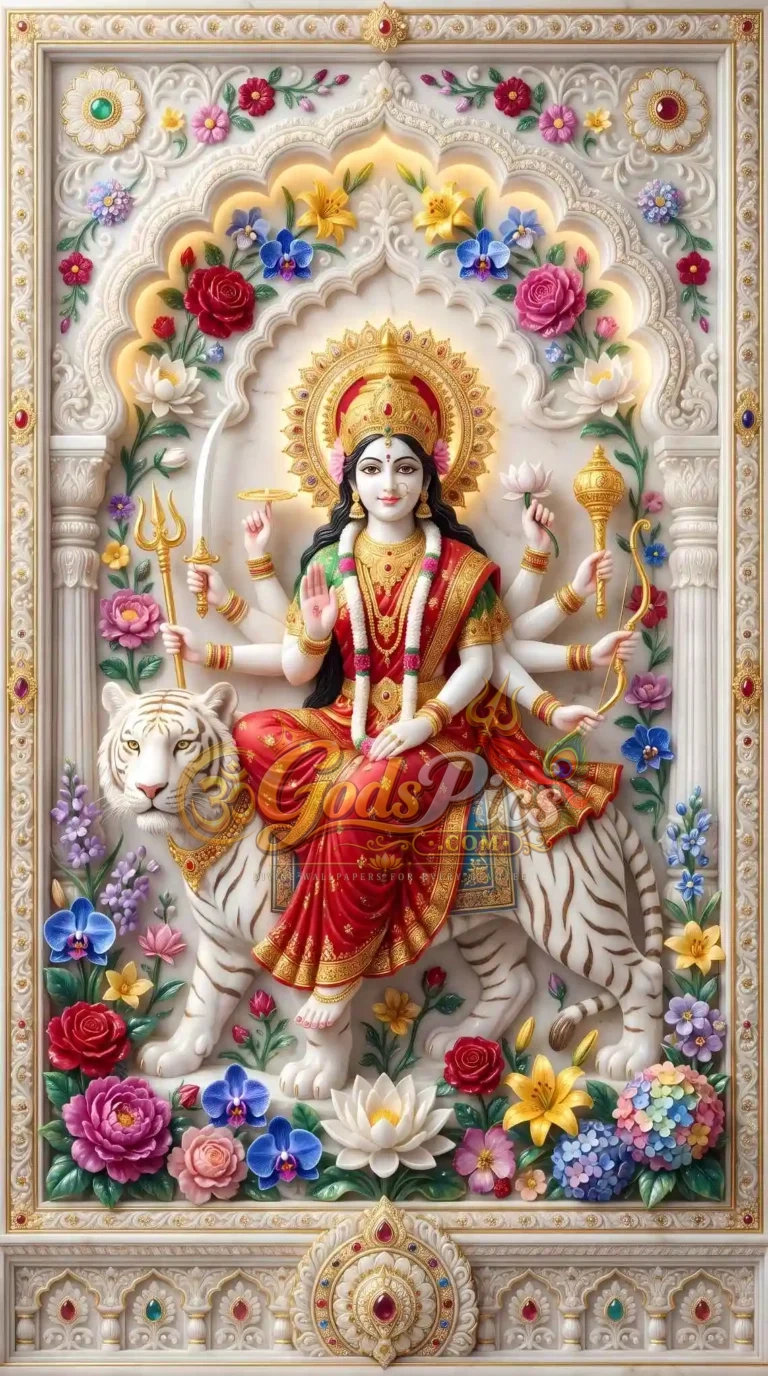 Durga Ji Best 8K HD Marble Theme Wallpaper (2 Images)