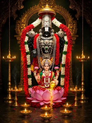 Lord Tirupati Balaji & Lakshmi Ji 8K Best Quality Wallpaper
