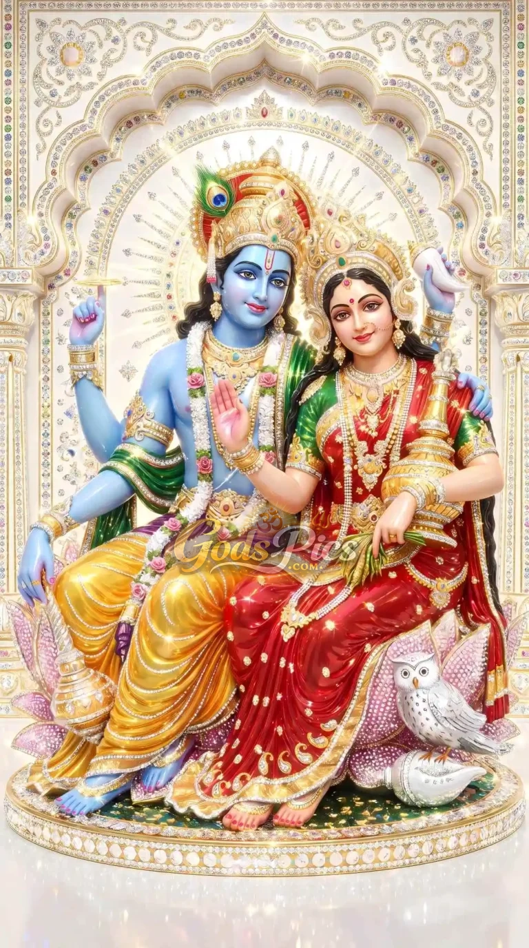 Lord Vishnu And Laxmi Ji Best 4K HD Wallpaper (2 Images)