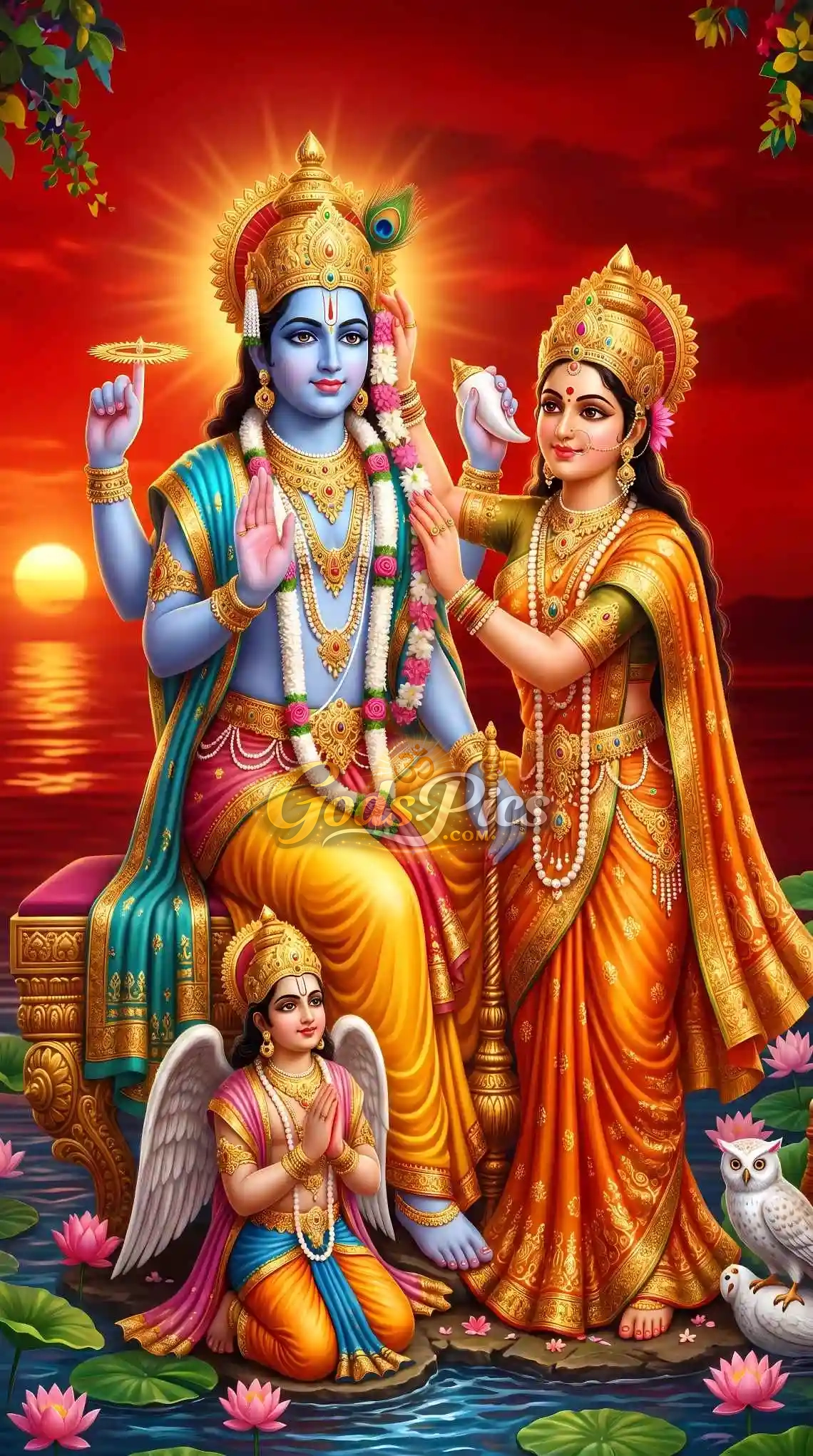 Lord Vishnu And Maa Laxmi Beautiful HD Wallpaper (3 Images) 3 Lord Vishnu And Maa Laxmi Beautiful HD Wallpaper (3 Images) - Image 3