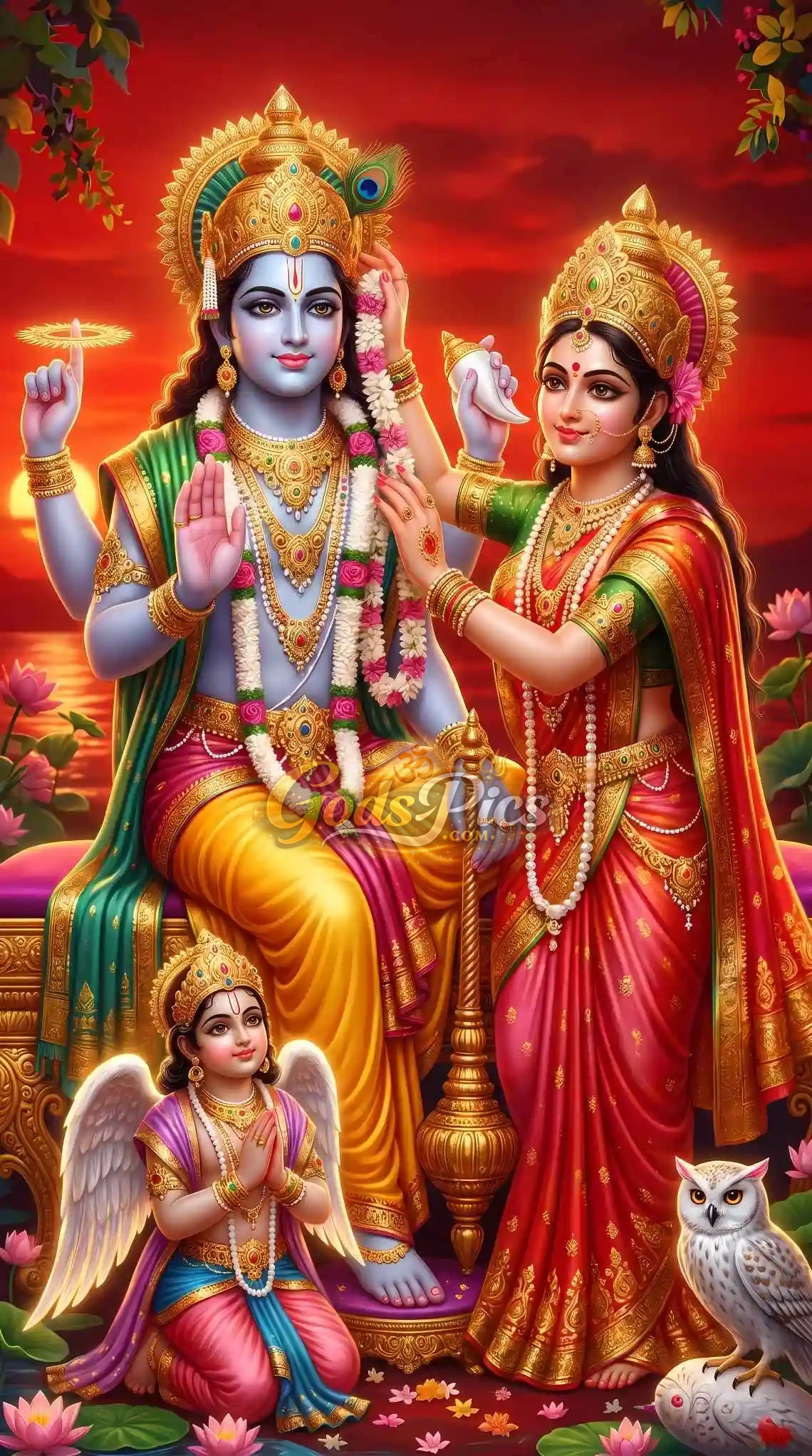 Lord Vishnu And Maa Laxmi Beautiful HD Wallpaper (3 Images) 2 Lord Vishnu And Maa Laxmi Beautiful HD Wallpaper (3 Images) - Image 2