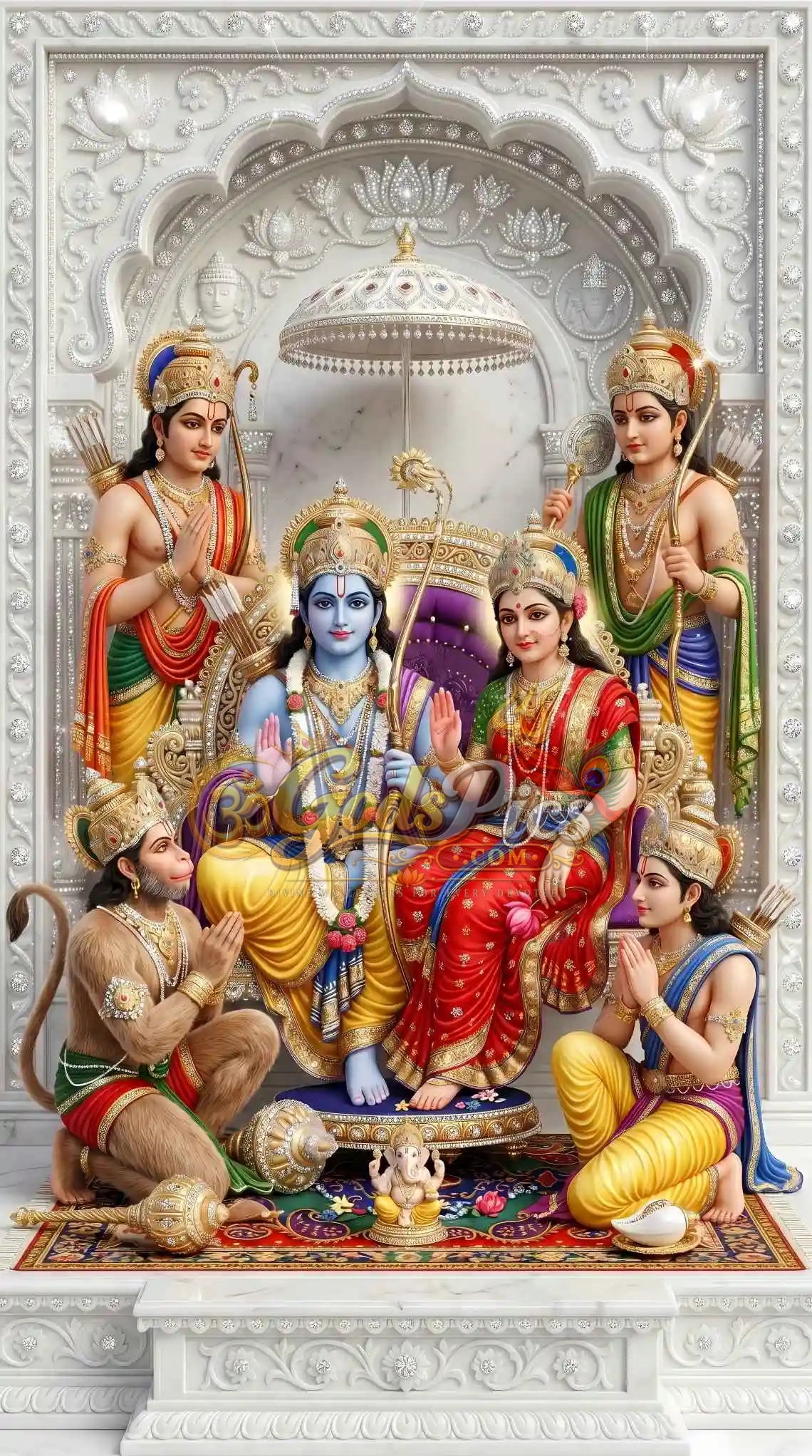 Shri Ram Darbar Full HD Marble theme Wallpaper (2 Images) 2 Shri Ram Darbar Full HD Marble theme Wallpaper (2 Images) - Image 2