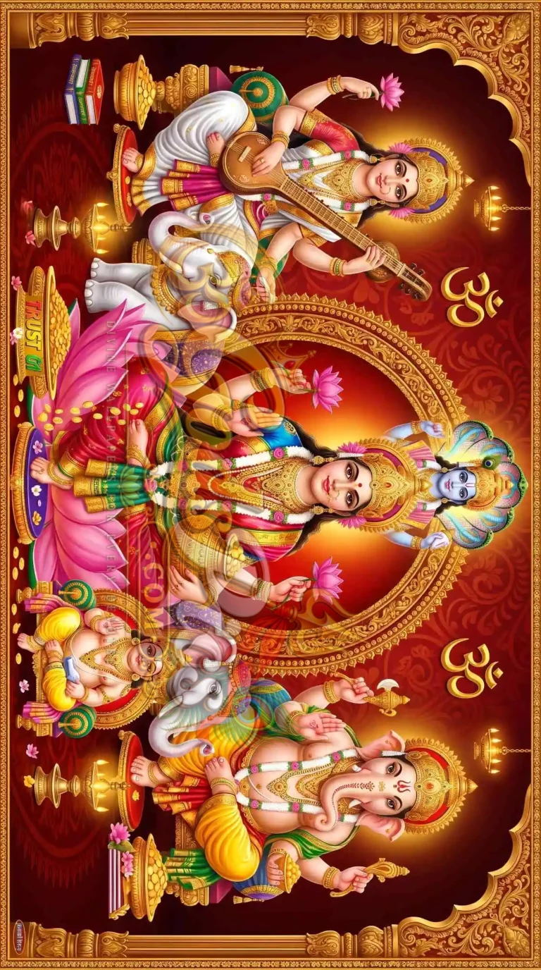 Divine Laxmi Ji & Ganesh College Printing Wallpaper (4 Images)