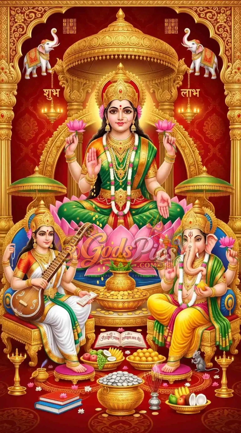 Divine Laxmi Sarswati & Ganesha Full HD Wallpaper (3 Images)