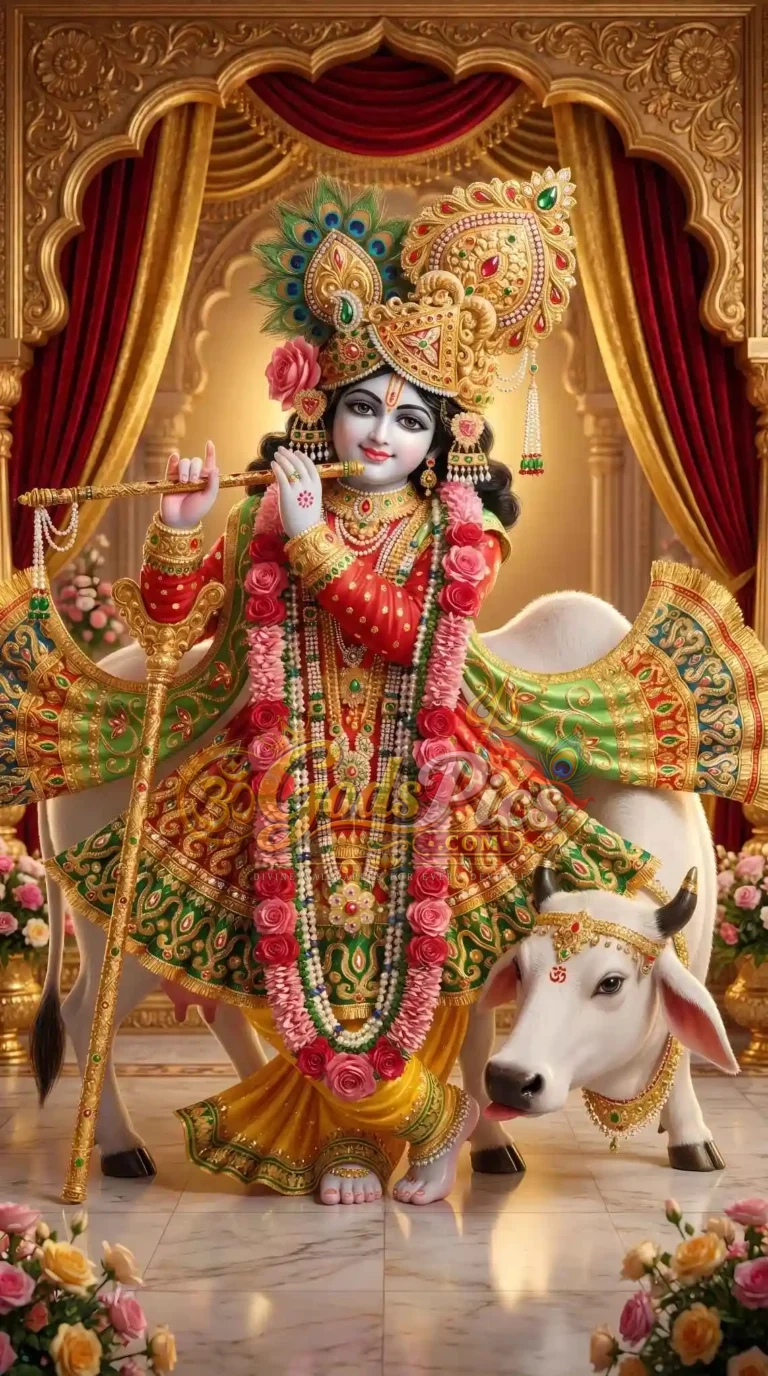 Lord Krishna Beautiful 8K Frams Printing Wallpaper (4 Images)