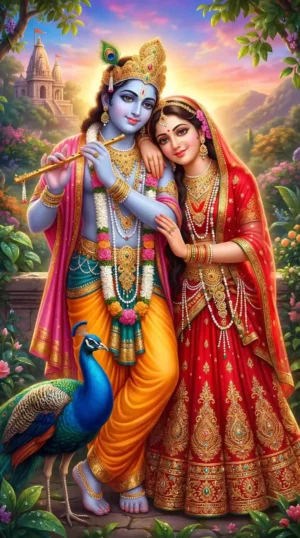Lord Krishna & Radha Divine Love Beautiful 8K HD Wallpapers (2 Images)