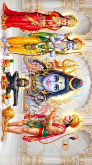 Lord Shiv & Ram Hanuman Ji Full HD Printing Wallpaper