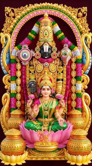 Lord Tirupati Balaji & Lakshmi Ji 8K Best Quality Wallpaper Download