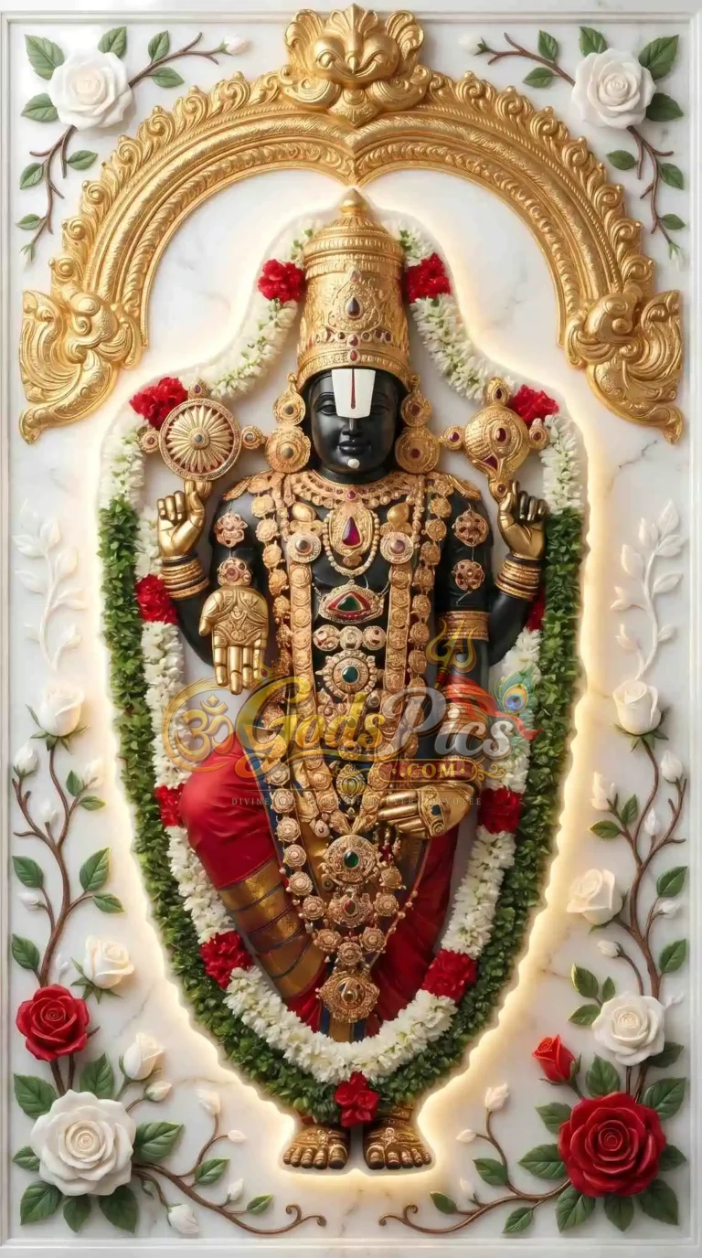 Lord  Venkateswara High Quality 8K Marble Theme Wallpaper (3 Images)
