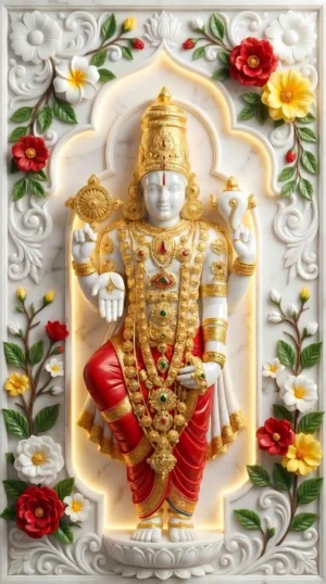 Lord Venkateswara High Quality 8K Marble Wallpaper (2 Images)
