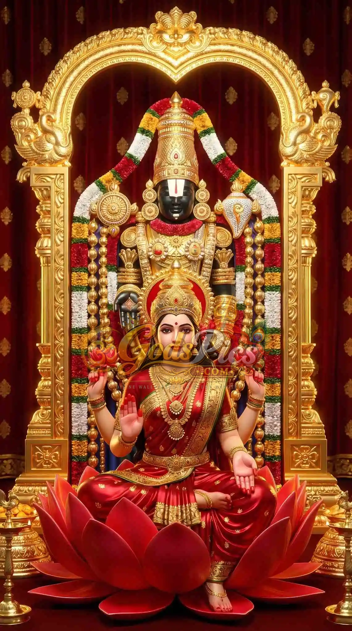 Tirupati Balaji With Maa Laxmi 8K Best Quality Wallpaper (3 Images) 3 Tirupati Balaji With Maa Laxmi 8K Best Quality Wallpaper (3 Images) - Image 3