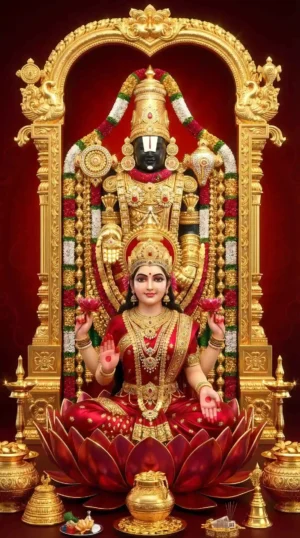 Tirupati Balaji With Maa Laxmi 8K Best Quality Wallpaper (3 Images)