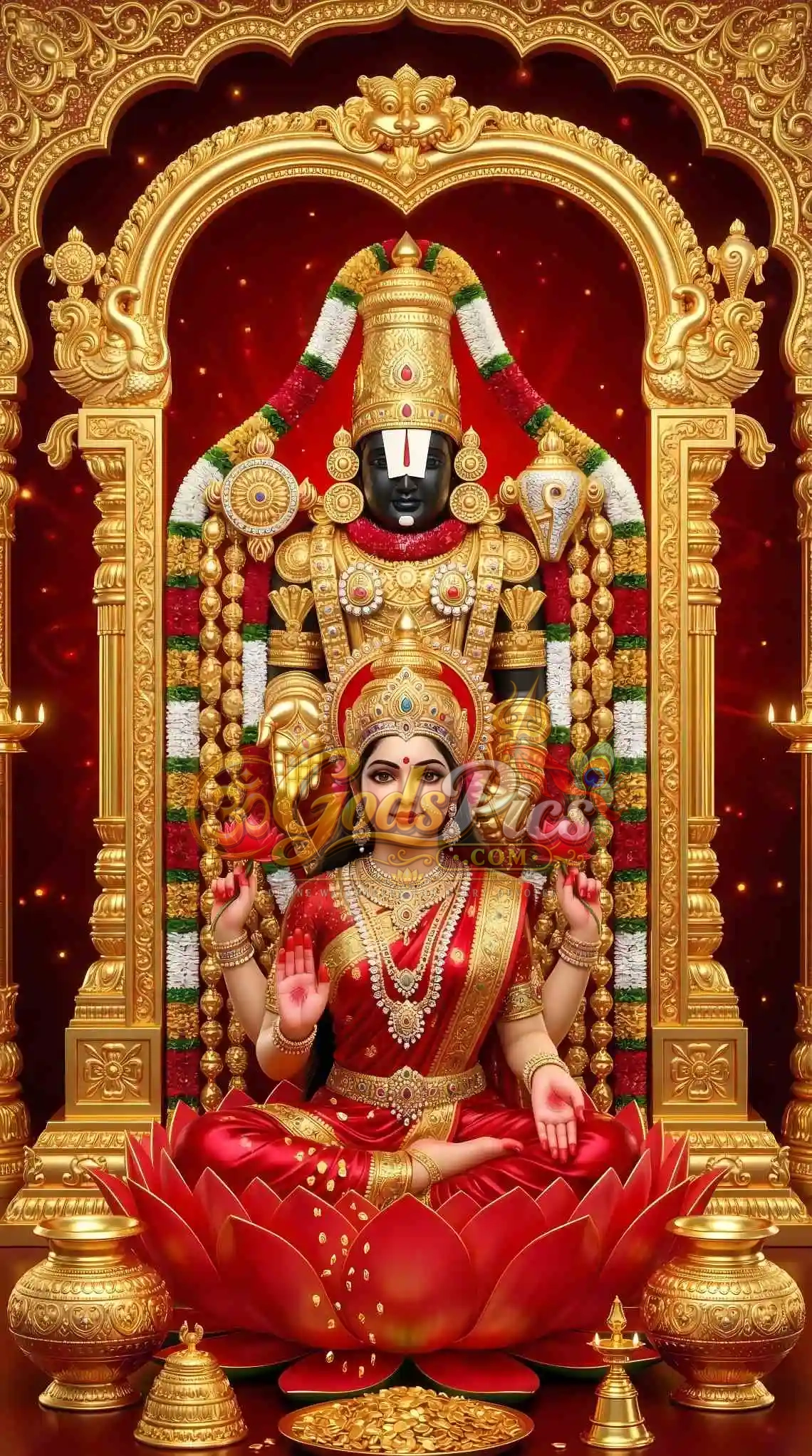 Tirupati Balaji With Maa Laxmi 8K Best Quality Wallpaper (3 Images) 2 Tirupati Balaji With Maa Laxmi 8K Best Quality Wallpaper (3 Images) - Image 2