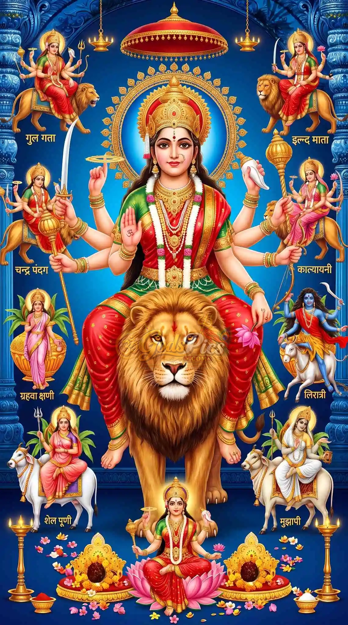 Durga Maa 8K High Quality Wallpaper for Printing (4 Images) 2 Durga Maa 8K High Quality Wallpaper for Printing (4 Images) - Image 2