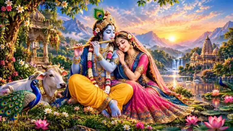Home 36 Krishna and Radha by the Lotus River Gods Pics god images wallpapers hd 4k free download || indian god images wallpapers hd 4k free download