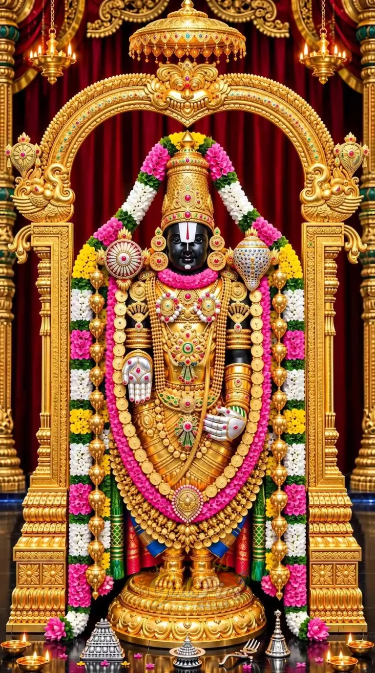 Lord Venkateswara 8K HD Wallpaper | Tirupati Balaji Digital Art