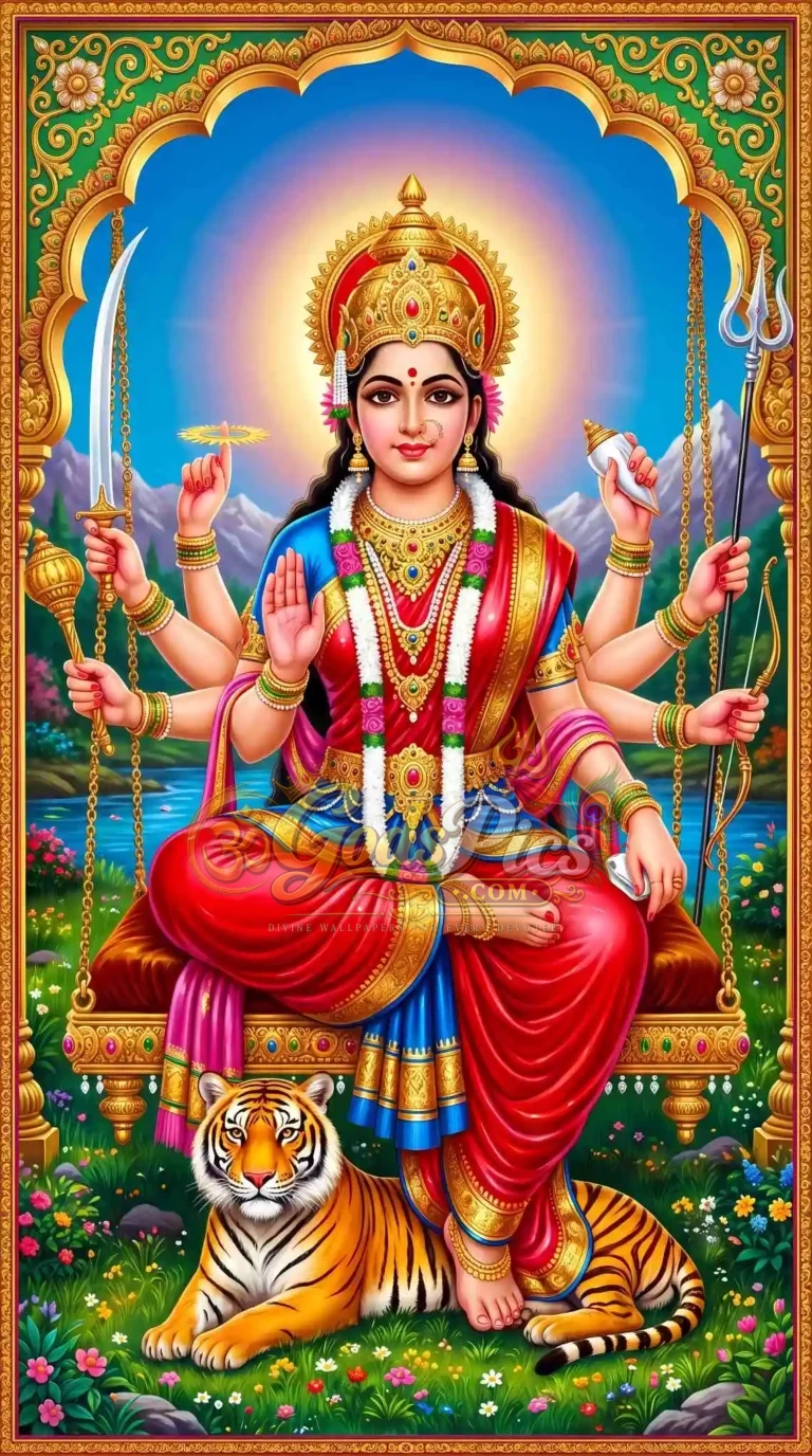 Maa Sherawali 4K Printing Wallpaper Download(2 Images)
