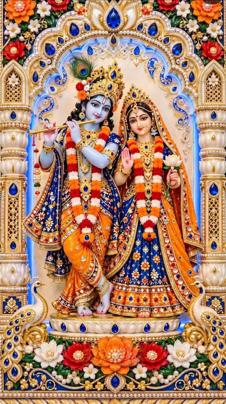 Radha & Krishna Printing Art Wallpaper
