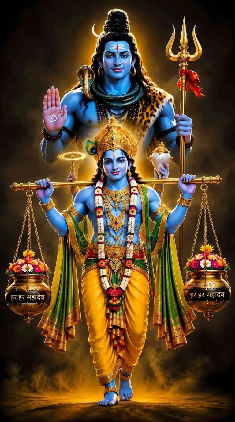 Shiva Vishnu Harihara 8K Digital Art Wallpaper