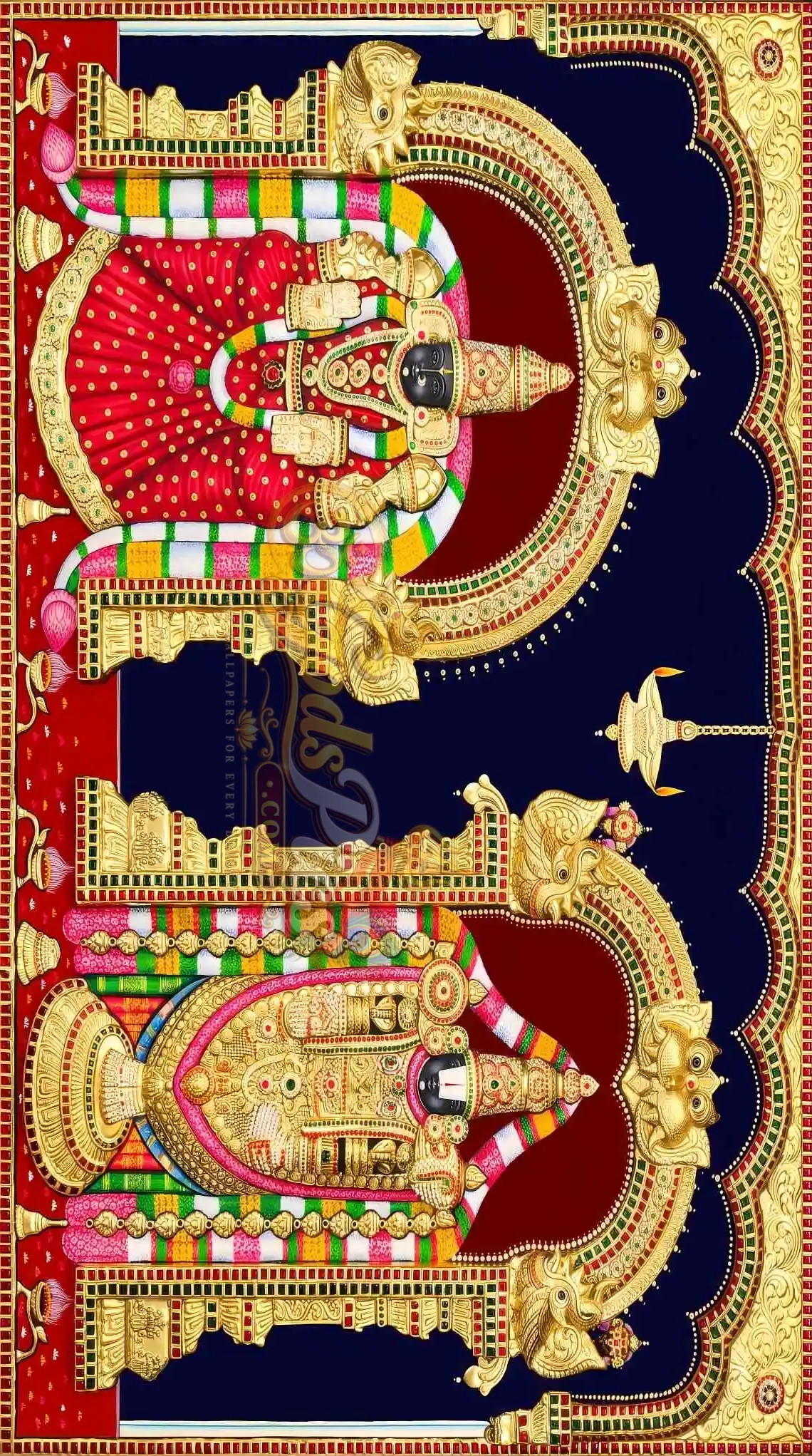 Tirupati Balaji and Goddess Padmavathi Tanjore Style Spiritual Wall Art Download 1 Tirupati Balaji and Goddess Padmavathi Tanjore Style Spiritual Wall Art Download